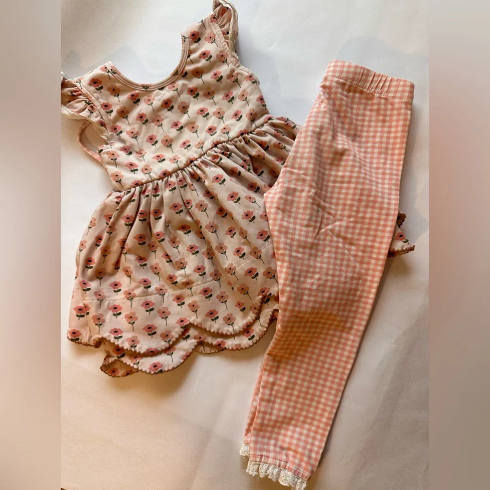 2T (PLAY) love + grow Peach & Gigham Set